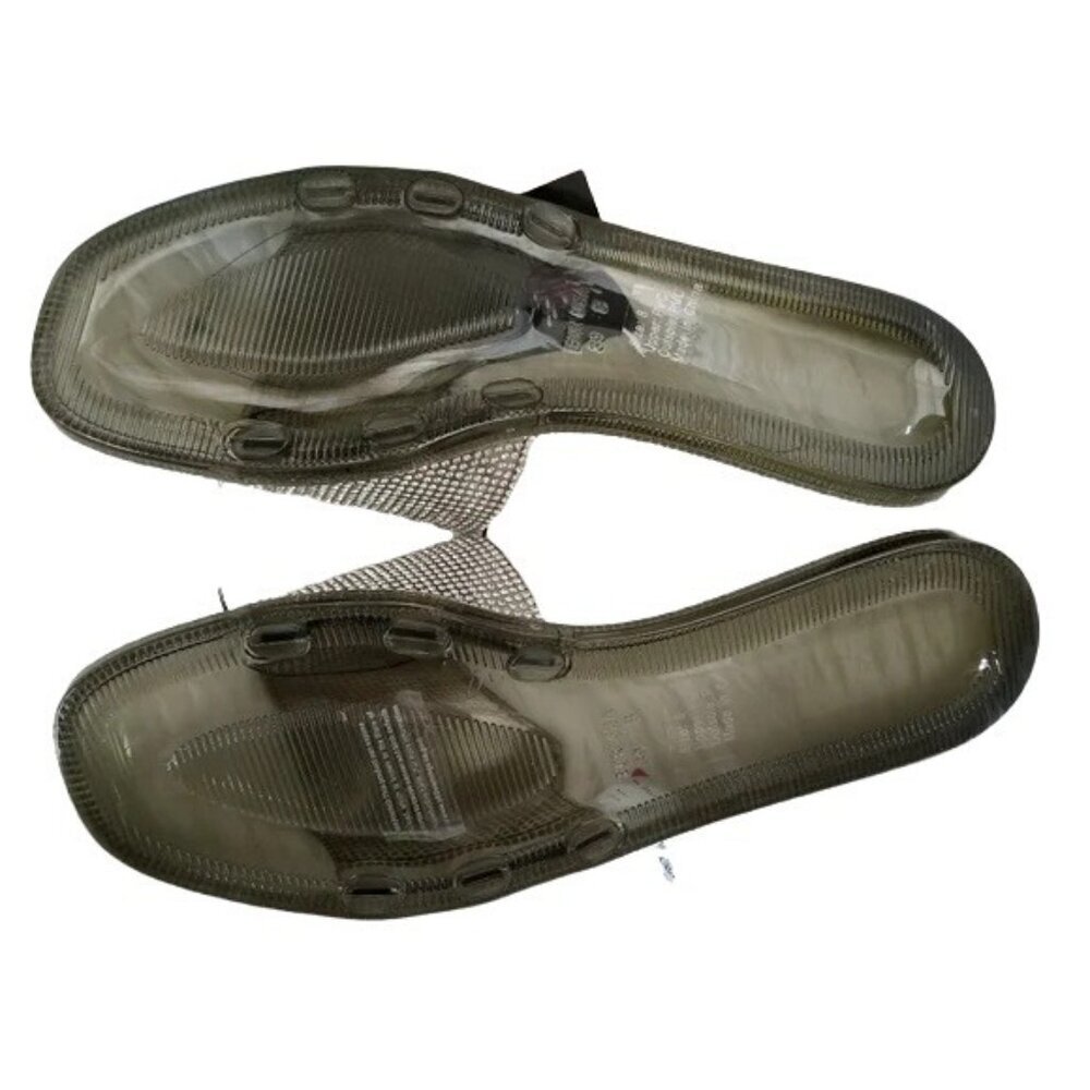 Olivia Miller Silver Rhinestone Jelly Slides - Picture 4 of 4
